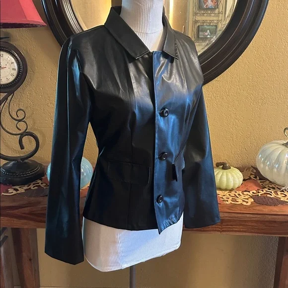 Black Faux Leather Jacket - Picture 2 of 5